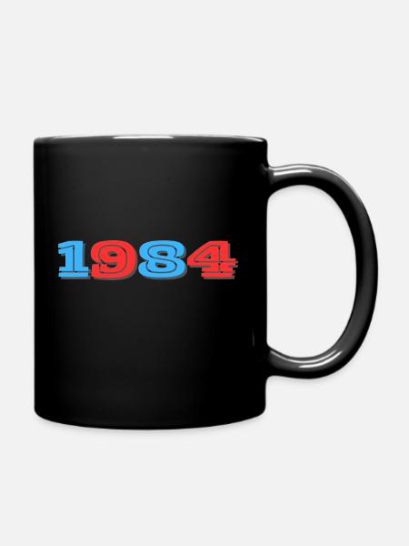1984 Blue and Red. 40th Birthday - Full Colour Mug - black