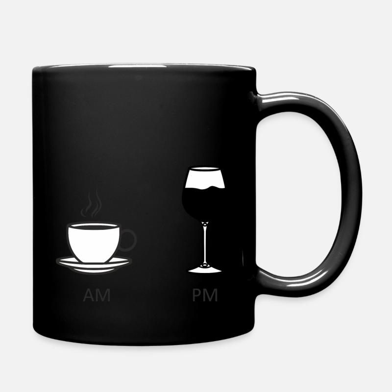 Cafe- Winetime - Tasse einfarbig - Schwarz