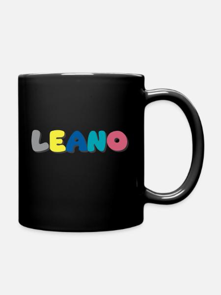 Name - Leano - Tasse einfarbig - Schwarz