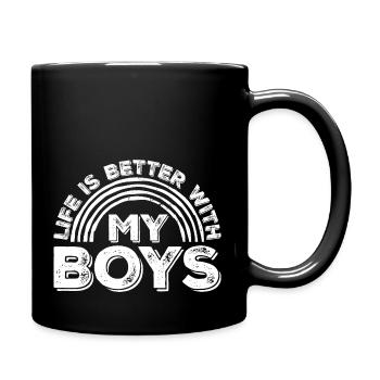 Life Is Better With My Boys - Full Colour Mug - black - Right