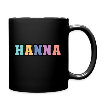 Name - Hanna - Tasse einfarbig - Schwarz - Rechts
