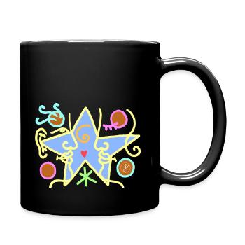Étoile bleue - Mug uni - noir - Droite