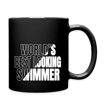 birthday swimming trunks fun bicycle sea beach - Tasse einfarbig - Schwarz - Rechts