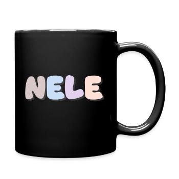 Name - Nele - Tasse einfarbig - Schwarz - Rechts