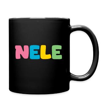 Name - Nele - Tasse einfarbig - Schwarz - Rechts