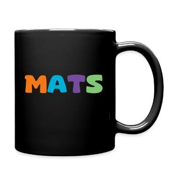 Name - Mats - Tasse einfarbig - Schwarz - Rechts