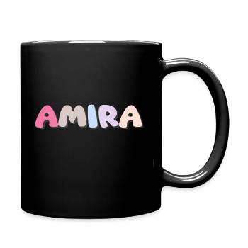 Name - Amira - Tasse einfarbig - Schwarz - Rechts