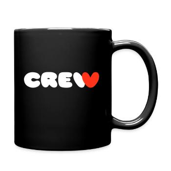 CREW - Du Coeur - Lettrage Blanc / Rouge - Mug uni - noir - Droite