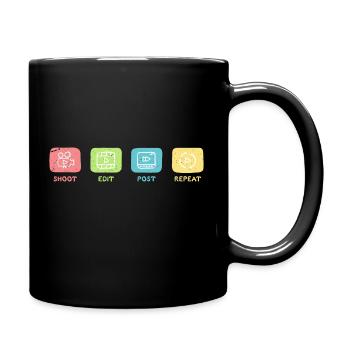 social media schedule - Full Colour Mug - black - Right