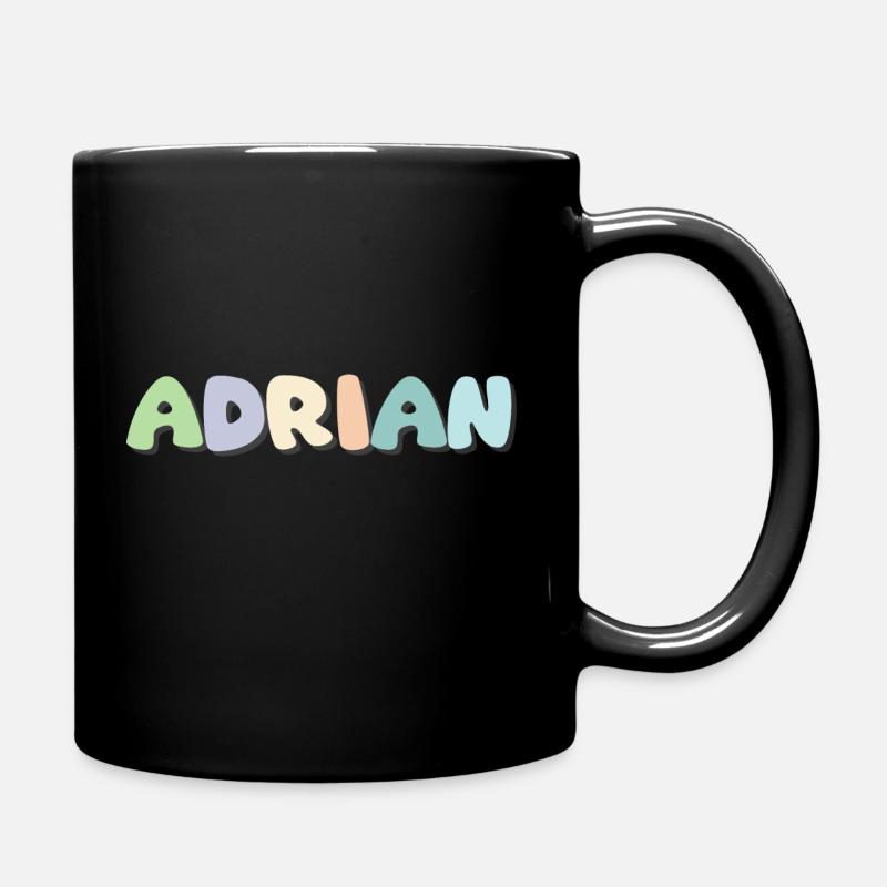 Name - Adrian - Tasse einfarbig - Schwarz
