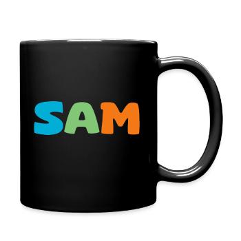 Name - S A M - Tasse einfarbig - Schwarz - Rechts