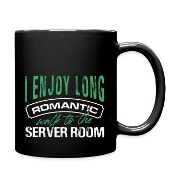I Enjoy Long Romantic Walk To The Server Room - Tasse einfarbig - Schwarz - Rechts