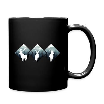 Jäger Bergsteiger Wanderer Hirsch - Tasse einfarbig - Schwarz - Rechts