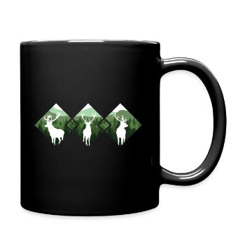 Jäger Bergsteiger Wanderer Hirsch - Tasse einfarbig - Schwarz - Rechts