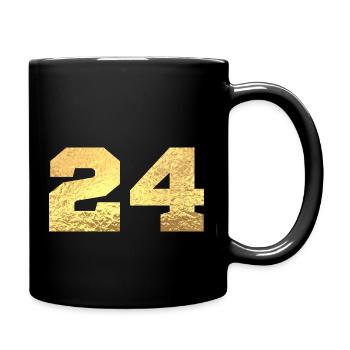 Numéro 24 paillettes doré - 24e anniversaire - Mug uni - noir - Droite
