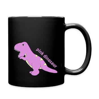Pinker Dinosaurier - Tasse einfarbig - Schwarz - Rechts