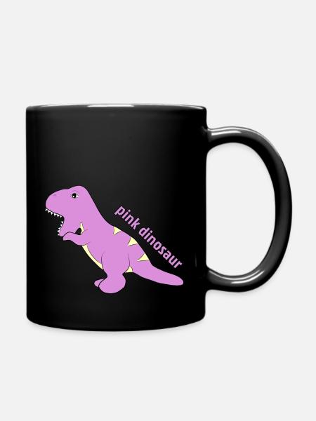 Pink Dinosaur - Full Colour Mug - black