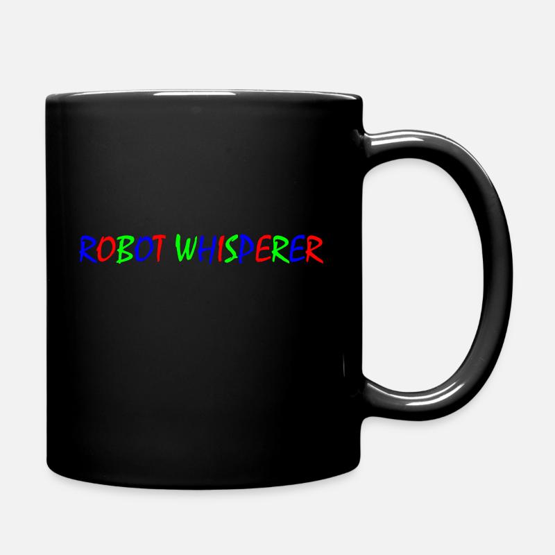 Robotwhisperer – Bunte Typografie - Tasse einfarbig - Schwarz