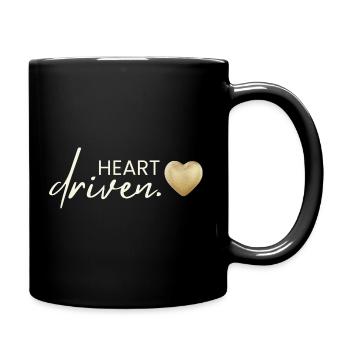 HEART DRIVEN - Herz Selbstbestimmung Selflove - Tasse einfarbig - Schwarz - Rechts