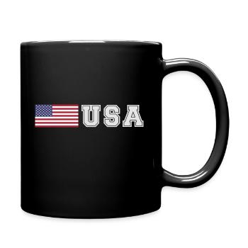 ÉQUIPE États-Unis Drapeau américain devant la police de caractères - Mug uni - noir - Droite