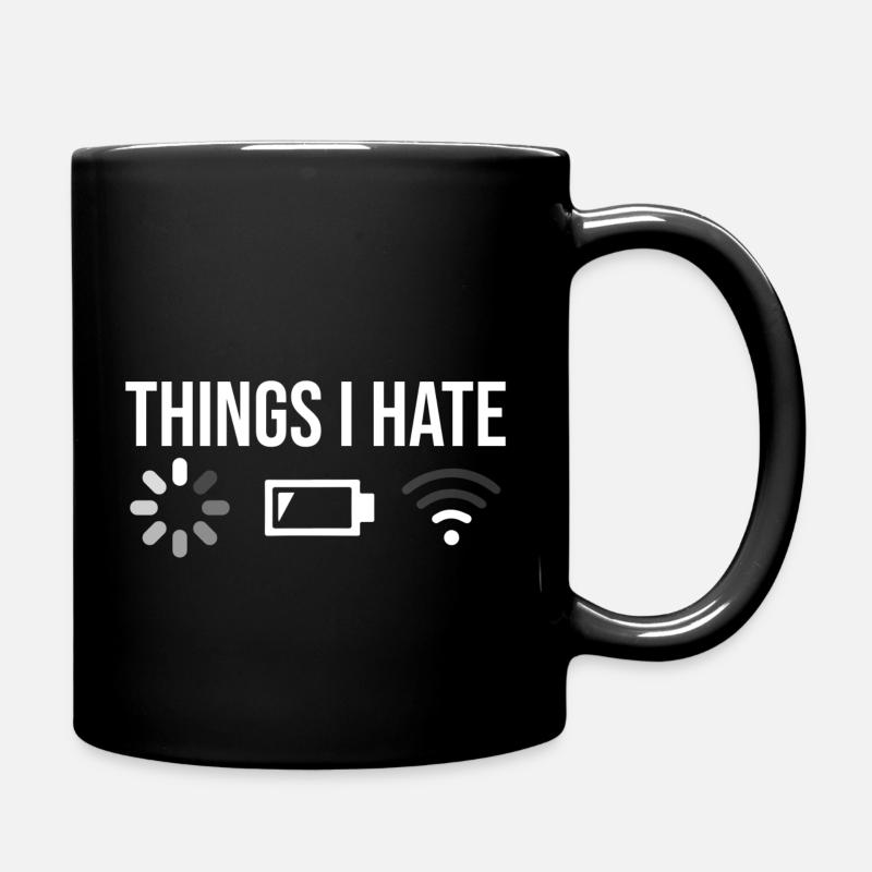 Things I Hate Gamer Programmer Funny Gift - Full Colour Mug - black