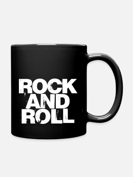 Typografischer Rock'n'Roll-Text - Tasse einfarbig - Schwarz