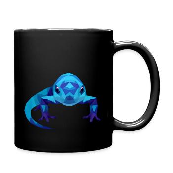 Vibrant Blue Lizard in Motion - Full Colour Mug - black - Right