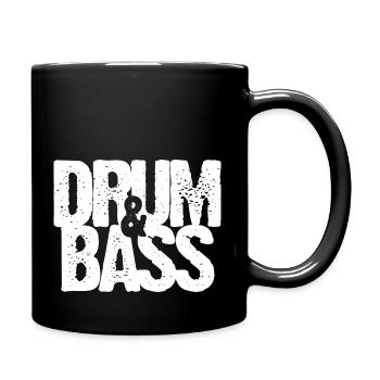Drum and Bass Bold-Logo-Design - Tasse einfarbig - Schwarz - Rechts