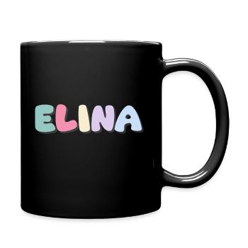 Name - Elina - Tasse einfarbig - Schwarz - Rechts