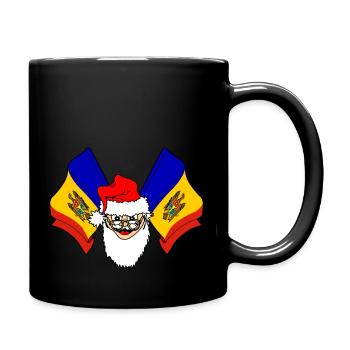 Weihnachtsmann Flagge Moldawien - Tasse einfarbig - Schwarz - Rechts