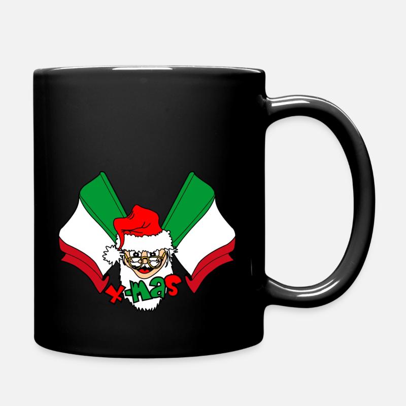 Drapeau du Père Noël Italie X mas - Mug uni - noir