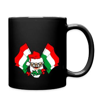 Drapeau du Père Noël Hongrie X mas - Mug uni - noir - Droite