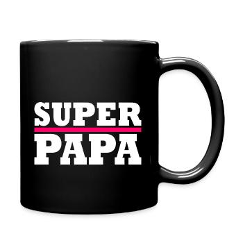 Super papa - Tasse einfarbig - Schwarz - Rechts