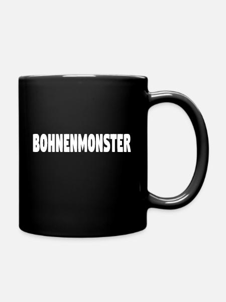 Kaffee Bohnenmonster - Tasse einfarbig - Schwarz