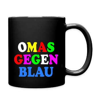 Omas gegen blau - Tasse einfarbig - Schwarz - Rechts