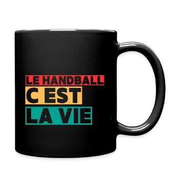 Handball ist Leben,Handball,Handballer,Sport - Tasse einfarbig - Schwarz - Rechts