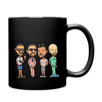 Personnages caricaturaux variés en style cartoon - Mug uni - noir - Droite