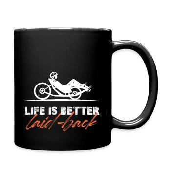 Life Is Better Laid-Back Recumbent Cycling Trike - Full Colour Mug - black - Right