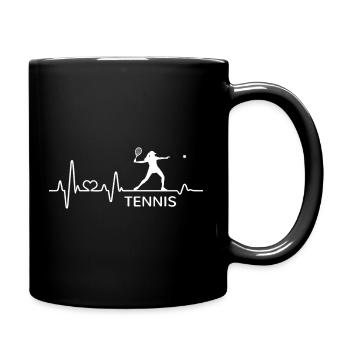 Joueur de tennis Raquette de tennis Heartbeat - Mug uni - noir - Droite