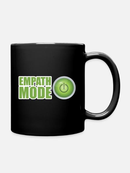 Empath Mode Green Power Button Design - Full Colour Mug - black
