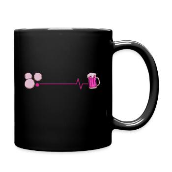 Pétanque and beer mug of beer - Full Colour Mug - black - Right