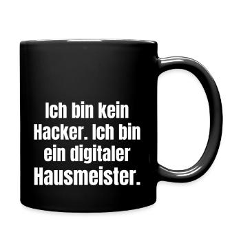 Not a hacker, but a digital janitor. - Full Colour Mug - black - Right