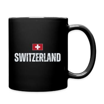 Ich liebe die Schweiz, Schweizer Patriot - Tasse einfarbig - Schwarz - Rechts
