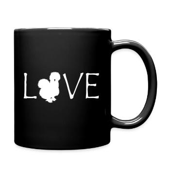 Seidenhuhn  Love-Design mit Tieremblem - Tasse einfarbig - Schwarz - Rechts
