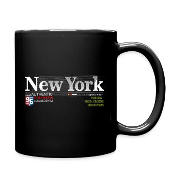 Street Style Abstrakter NYC-Druck - Tasse einfarbig - Schwarz - Rechts
