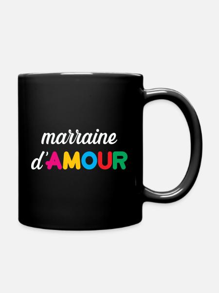 Marraine d'Amour - Famille - Baptême - Mug uni - noir
