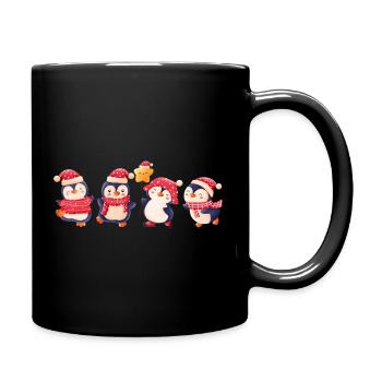 Drôle de pinguin Noël - Mug uni - noir - Droite