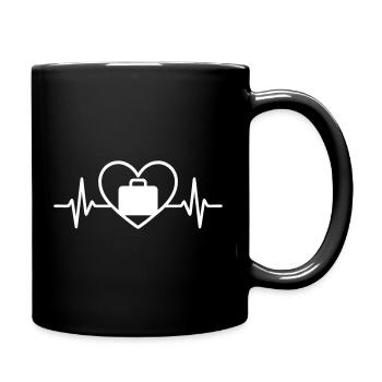 Travel Globe Heart Koffer - Tasse einfarbig - Schwarz - Rechts