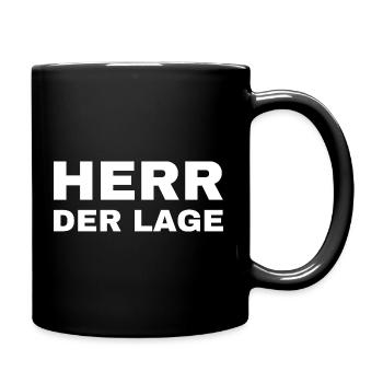 Herr der Lage - Tasse einfarbig - Schwarz - Rechts