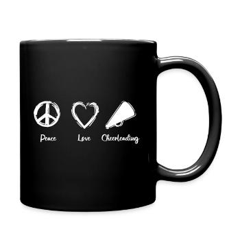 Peace Love Cheerleading - Full Colour Mug - black - Right